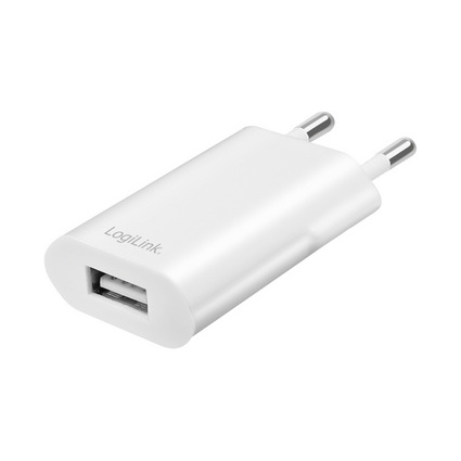 LogiLink USB-Steckdosenadapter, 1x USB-A, wei, 5 Watt