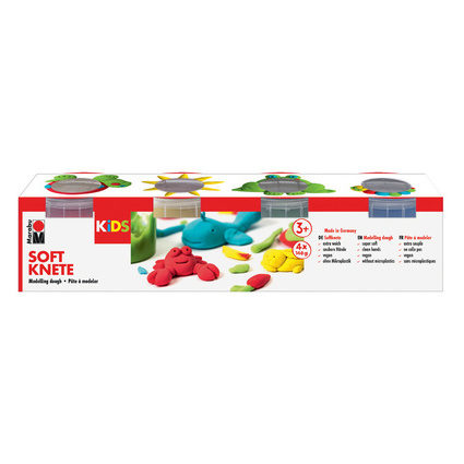 Marabu KiDS Spielknete-Set, 4 x 140 g, Basisfarben