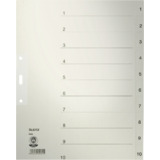 LEITZ Tauenpapier-Register, Zahlen, a4 berbreite, 1-10,grau