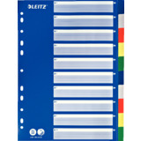 LEITZ Kunststoff-Register, blanko, A4, 10-teilig, farbig