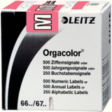 LEITZ buchstabensignal Orgacolor "M", auf Rolle, rosa