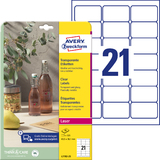 AVERY zweckform Crystal clear Etiketten, 63,5 x 38,1 mm