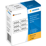 HERMA nummern-etiketten 0-999, 10 x 22 mm, schwarz, dreifach