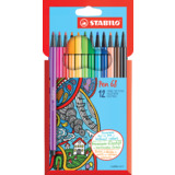 STABILO fasermaler Pen 68, 12er Kartonetui