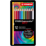 STABILO aquarell-buntstift aquacolor ARTY, 12er Metalletui