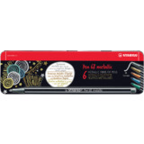 STABILO fasermaler Pen 68 metallic, 6er Metalletui