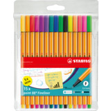 STABILO fineliner point 88 Neon, 15er Kartonetui