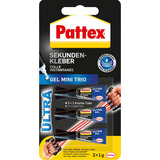Pattex sekundenkleber Ultra gel Mini Trio, 3 tuben  1 g