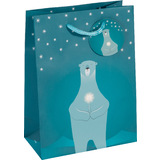 sigel Weihnachts-Geschenktüte "Polar bear with candle",klein