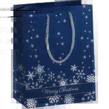 sigel Weihnachts-Geschenktüte "Silver Snowflakes", klein