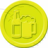 sigel wertmarken "Bier", aus Kunststoff, gelb