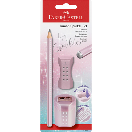 FABER-CASTELL Schreibset Jumbo GRIP SPARKLE, sortiert