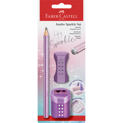 FABER-CASTELL Schreibset Jumbo GRIP SPARKLE, sortiert