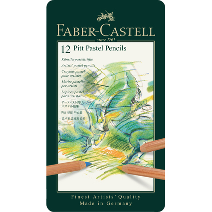 FABER-CASTELL Buntstifte PITT PASTELL, 12er Metalletui