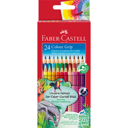 FABER-CASTELL Dreikant-Buntstifte Colour GRIP, 24er Etui