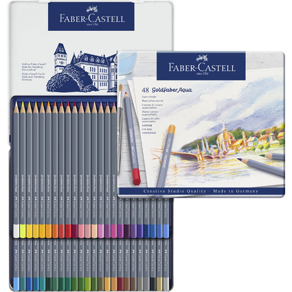 FABER-CASTELL Aquarellstifte GOLDFABER, 48er Metalletui