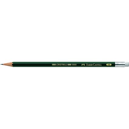 FABER-CASTELL Bleistift CASTELL 9000 mit Radierer