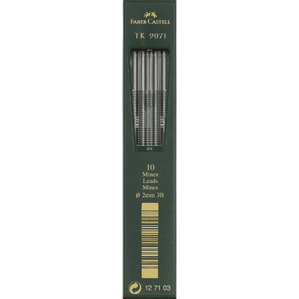 FABER-CASTELL TK-Minen 9071, tiefschwarz, Hrtegrad: 3B