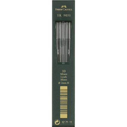FABER-CASTELL TK-Minen 9071, tiefschwarz, Hrtegrad: H