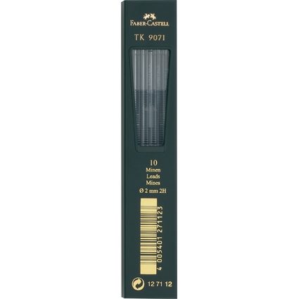 FABER-CASTELL TK-Minen 9071, tiefschwarz, Härtegrad: 2H