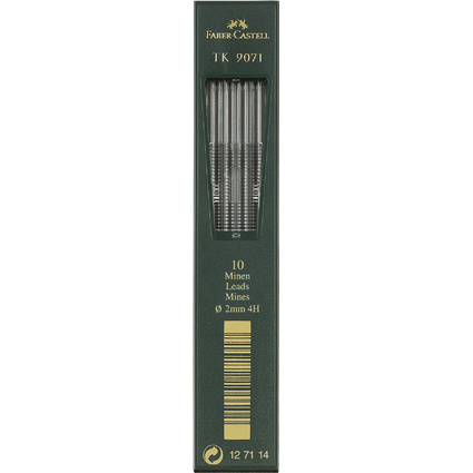 FABER-CASTELL TK-Minen 9071, tiefschwarz, Hrtegrad: 4H