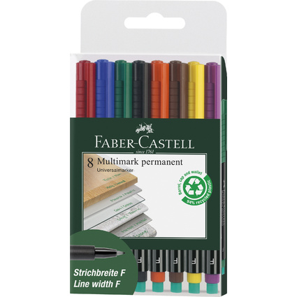 FABER-CASTELL Permanent-Marker MULTIMARK F, 8er Etui