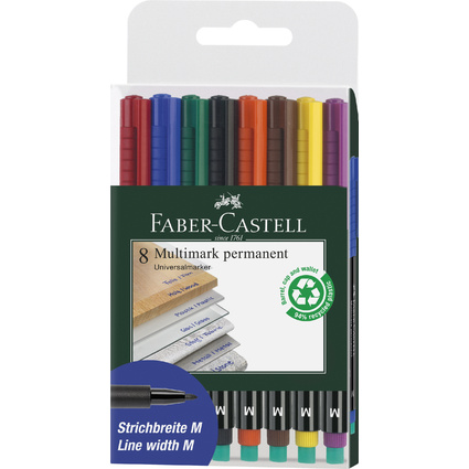 FABER-CASTELL Permanent-Marker MULTIMARK M, 8er Etui