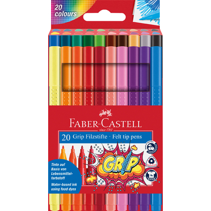 FABER-CASTELL Fasermaler GRIP, 20er Etui