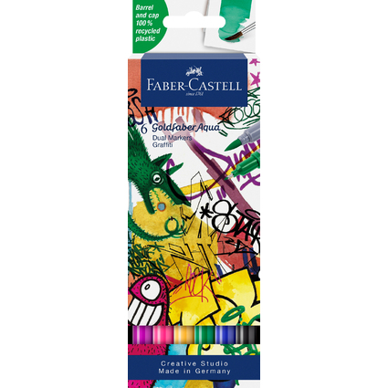 FABER-CASTELL Aquarellmarker GOLDFABER, 6er Etui Graffiti