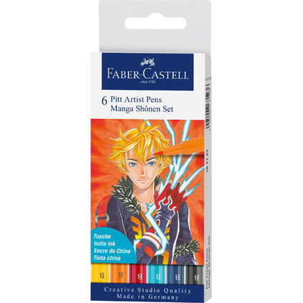 FABER-CASTELL Tuschestift PITT artist pen, 6er Etui