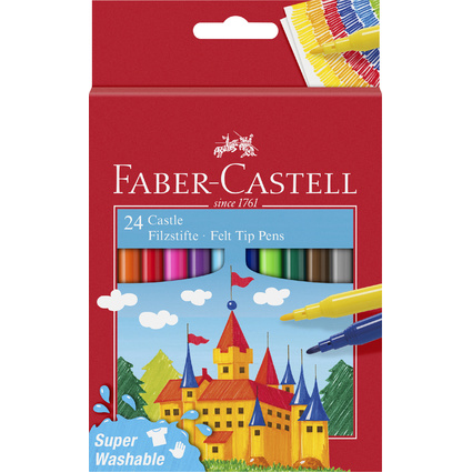 FABER-CASTELL Fasermaler CASTLE, 24er Kartonetui