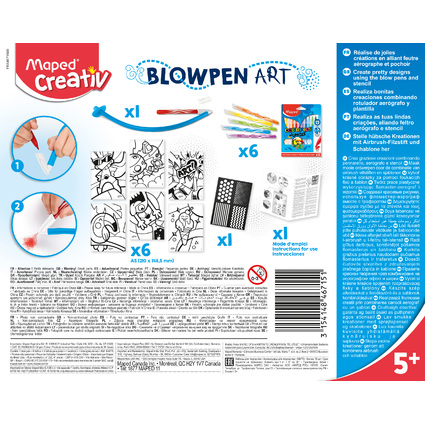 Maped Creativ Pustestift-Set BLOW PEN "Pop'Art", 15-teilig
