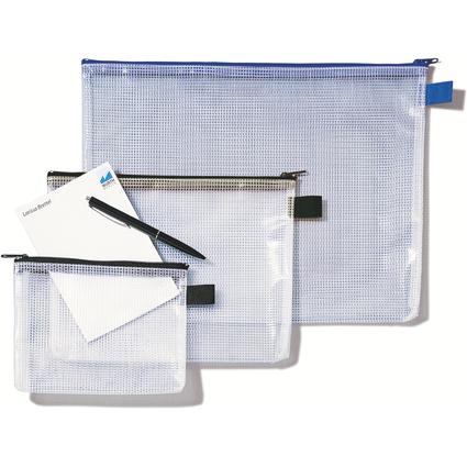 Rexel Reiverschlusstasche Mesh Bags, DIN A5, PVC, schwarz