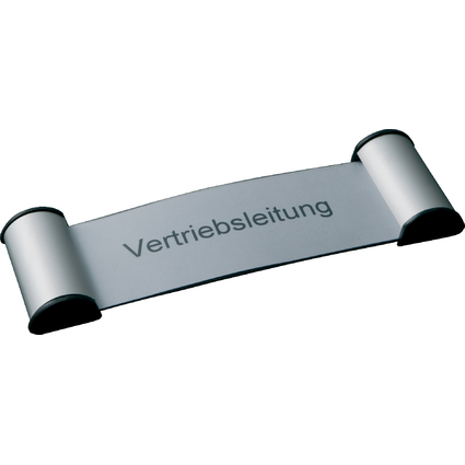 FRANKEN Türschild Clip, 180 x 60 mm - 1/2 A6, silber