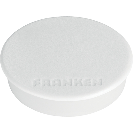 FRANKEN Haftmagnet, Haftkraft: 1.500 g, Durchm. 38 mm, wei