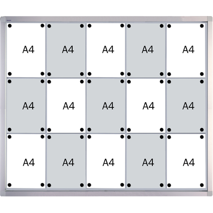 FRANKEN Schaukasten PRO fr 15x DIN A4, Metall-Rckwand