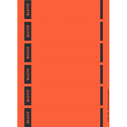 LEITZ Ordnerrcken-Etikett, 39 x 192 mm, kurz, schmal, rot