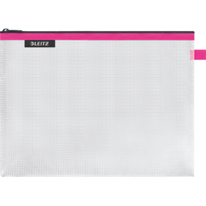 LEITZ Reißverschlusstasche WOW Traveller, Größe L, pink