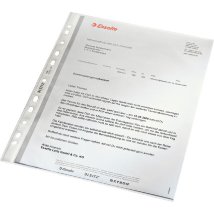 LEITZ Prospekthülle Standard, A4, PP, genarbt, 0,07 mm