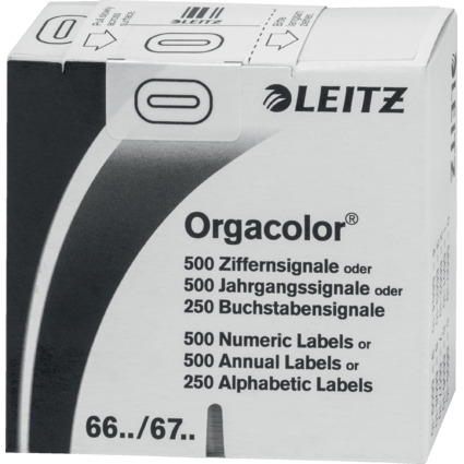 LEITZ Ziffernsignal Orgacolor "0", auf Rolle, wei