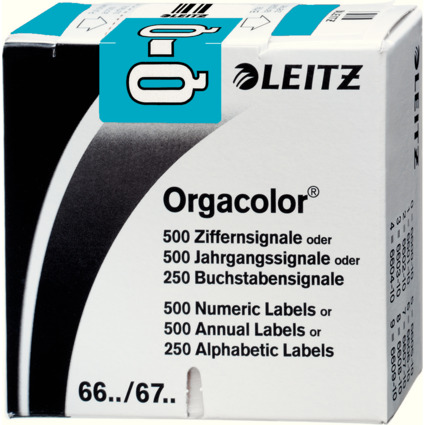 LEITZ Buchstabensignal Orgacolor "Q", auf Rolle, blau