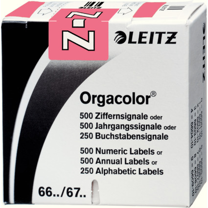 LEITZ Buchstabensignal Orgacolor "Z", auf Rolle, rosa