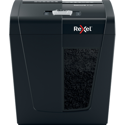 REXEL Aktenvernichter Secure X10, Partikel 4 x 40 mm,schwarz
