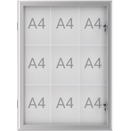 MAUL Schaukasten MAULexcite, 9 x DIN A4, Aluminium