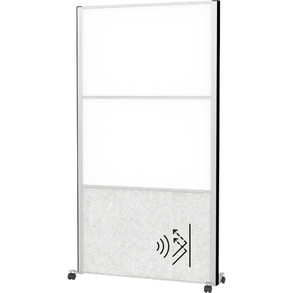 MAUL Stellwandsystem MAULconnecto, 1x Akustik/2x Whiteboard