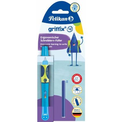 Pelikan griffix Füllhalter Neon Fresh Blue, für Rechtshänder