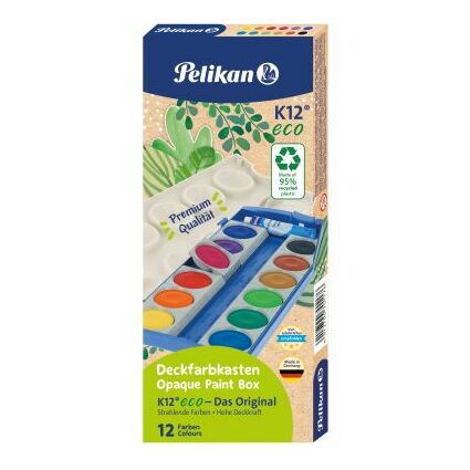 Pelikan Deckfarbkasten K12 eco, 12 Farben