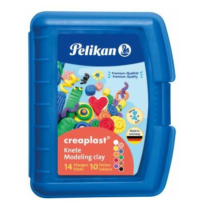 Pelikan Kinderknete Creaplast, 14er Kunststoffbox blau