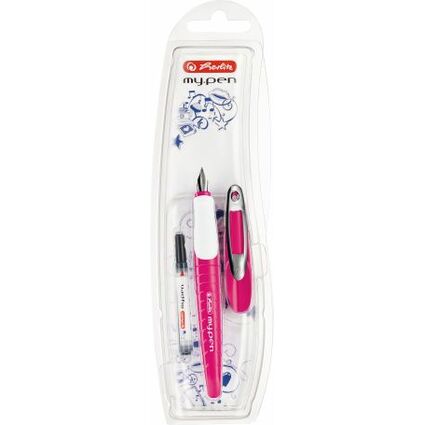 herlitz Füllhalter my.pen, Federbreite: M, pink/weiß