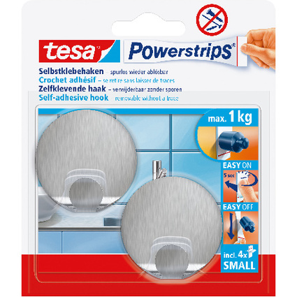 tesa Powerstrips Haken SMALL Metall, rund